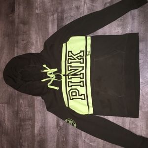 DARK GREEN VS PINK HALF ZIP SWEATER